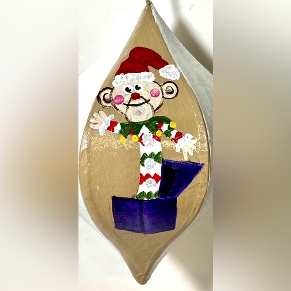 ORIGINAL Hand Painted Land of Misfit Toys 6-Sided Paper Mache Christmas Ornament - Picture 6 of 10